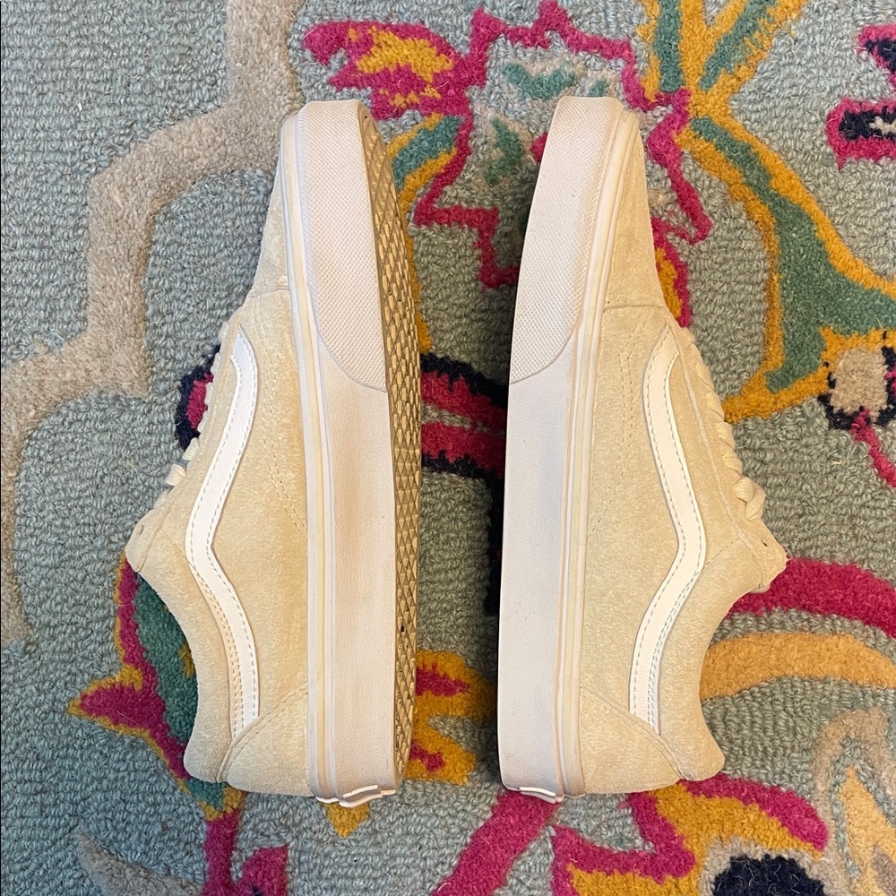 Vans Old Skool All Suede Sneakers in Cream w/ Scotchgard - Picture 7 of 9